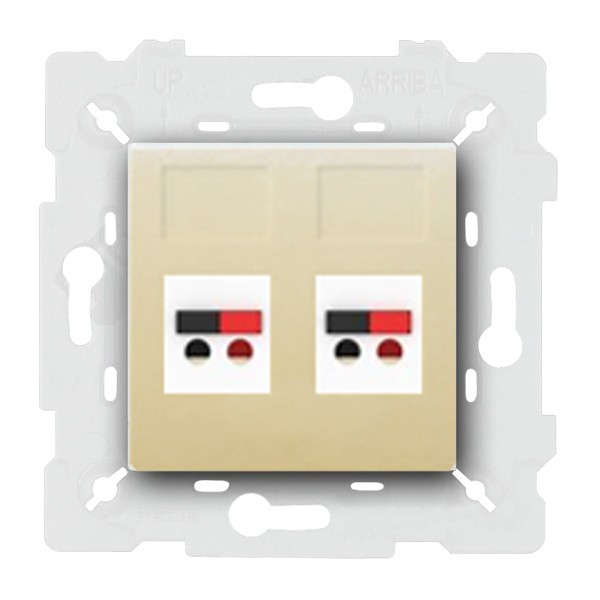  Розетка аккустическая двойная Fede Vintage Tapestry Бежевый (в сборе)